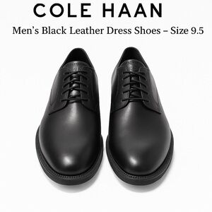 Cole Haan Men’s Black Leather Dress Shoes – Size 9.5